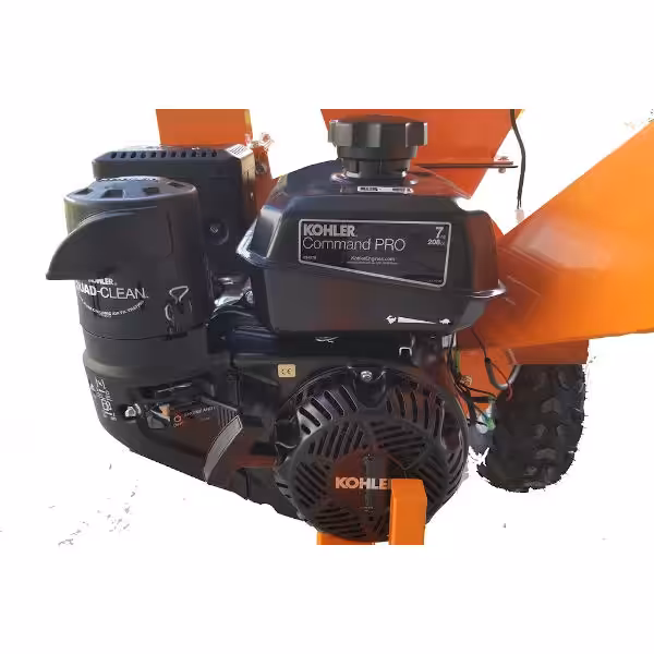close up view of kohler command pro engine on the dk2 opc503v wood chipper/shredder