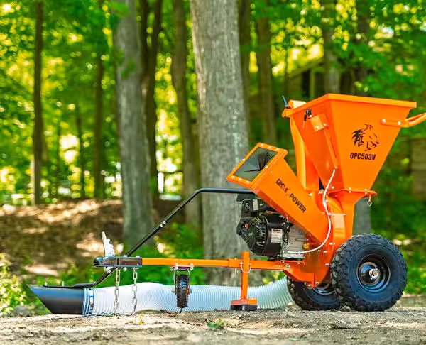 dk2 opc503v model wood chipper/shredder beside some trees outdoors