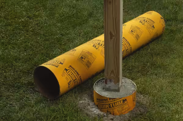 quikcrete sono tube supporting fence post in ground