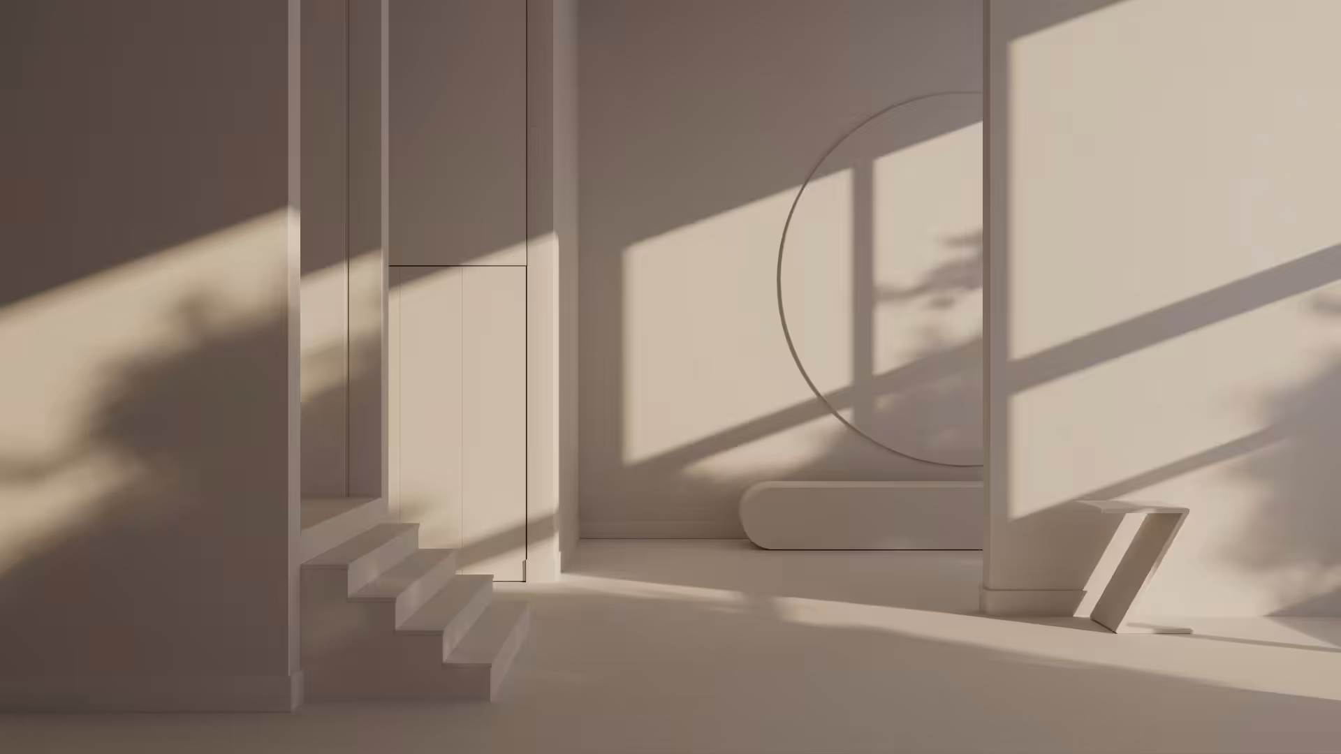 living space painted with benjamin moore 'antique pearl' colour and how seen in afternoon light