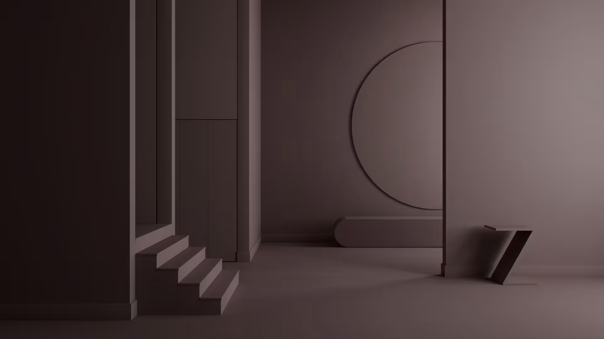 living space painted in benjamin moore colour 'bison brown' and seen in ambient lighting