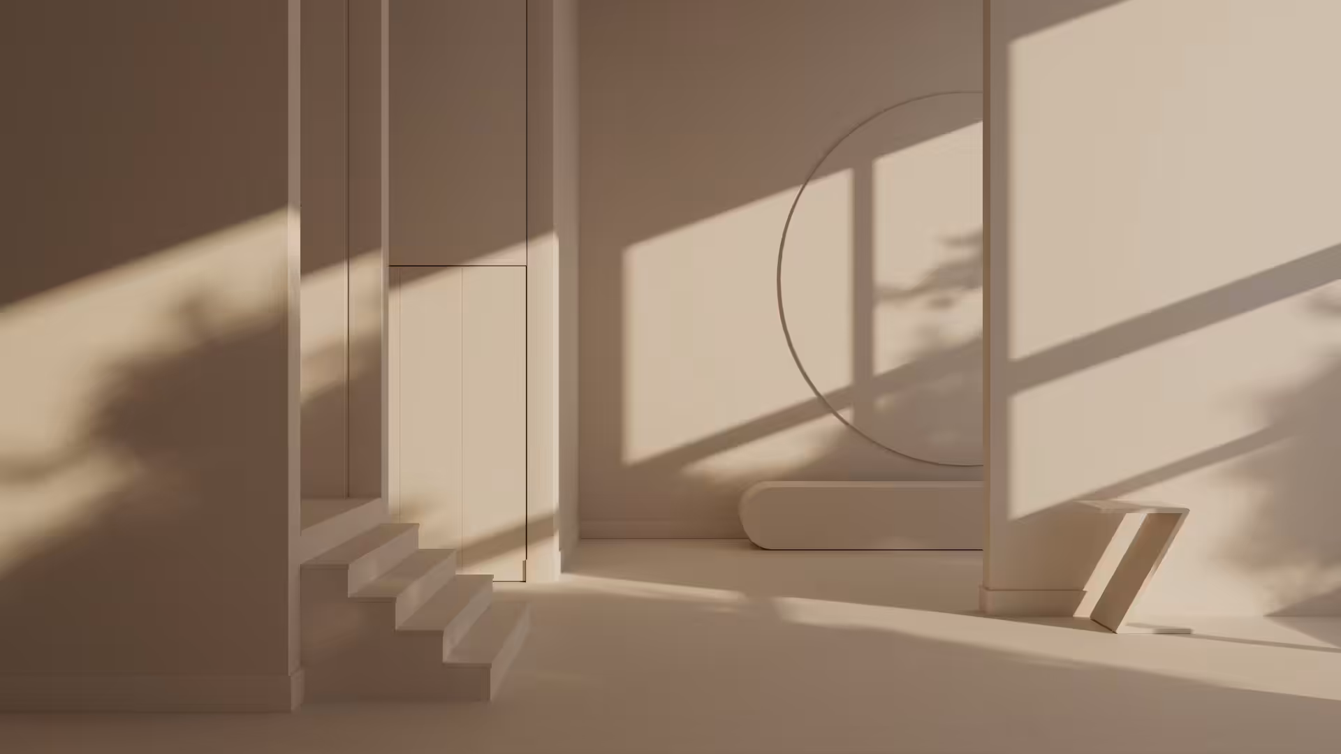 living space painted in benjamin moore 'tissue pink' colour and as seen in afternoon light