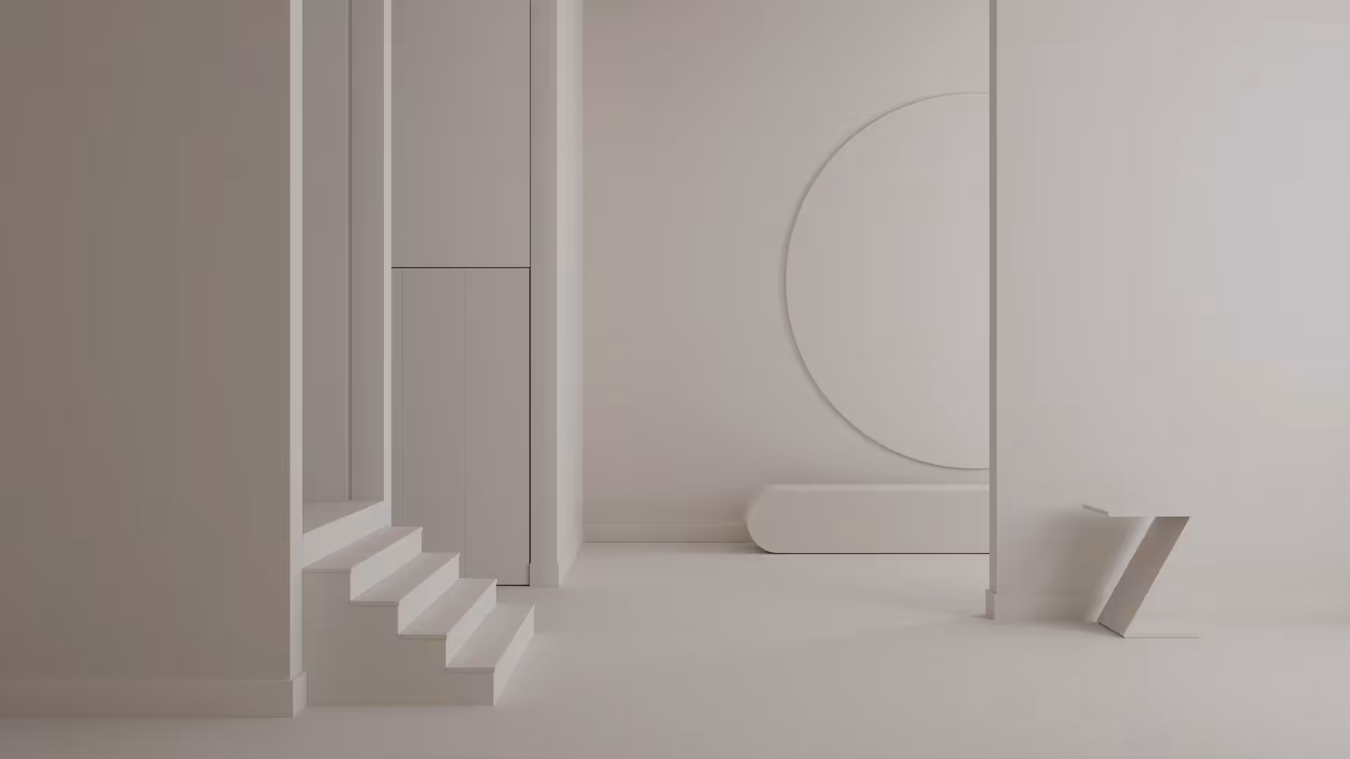 living space painted in benjamin moore 'tissue pink' colour and as seen in ambient light