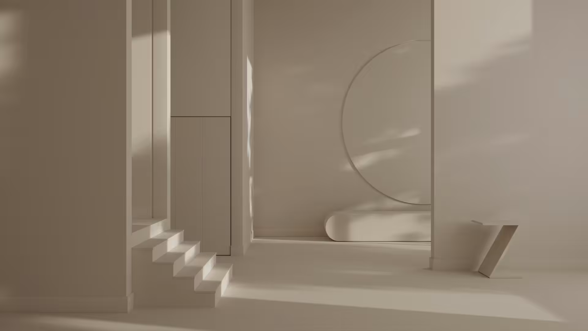 living space painted with benjamin moore 'tissue pink' colour and as seen in morning light