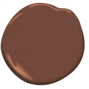 benjamin moore colour 'leather saddle brown' paint dollop