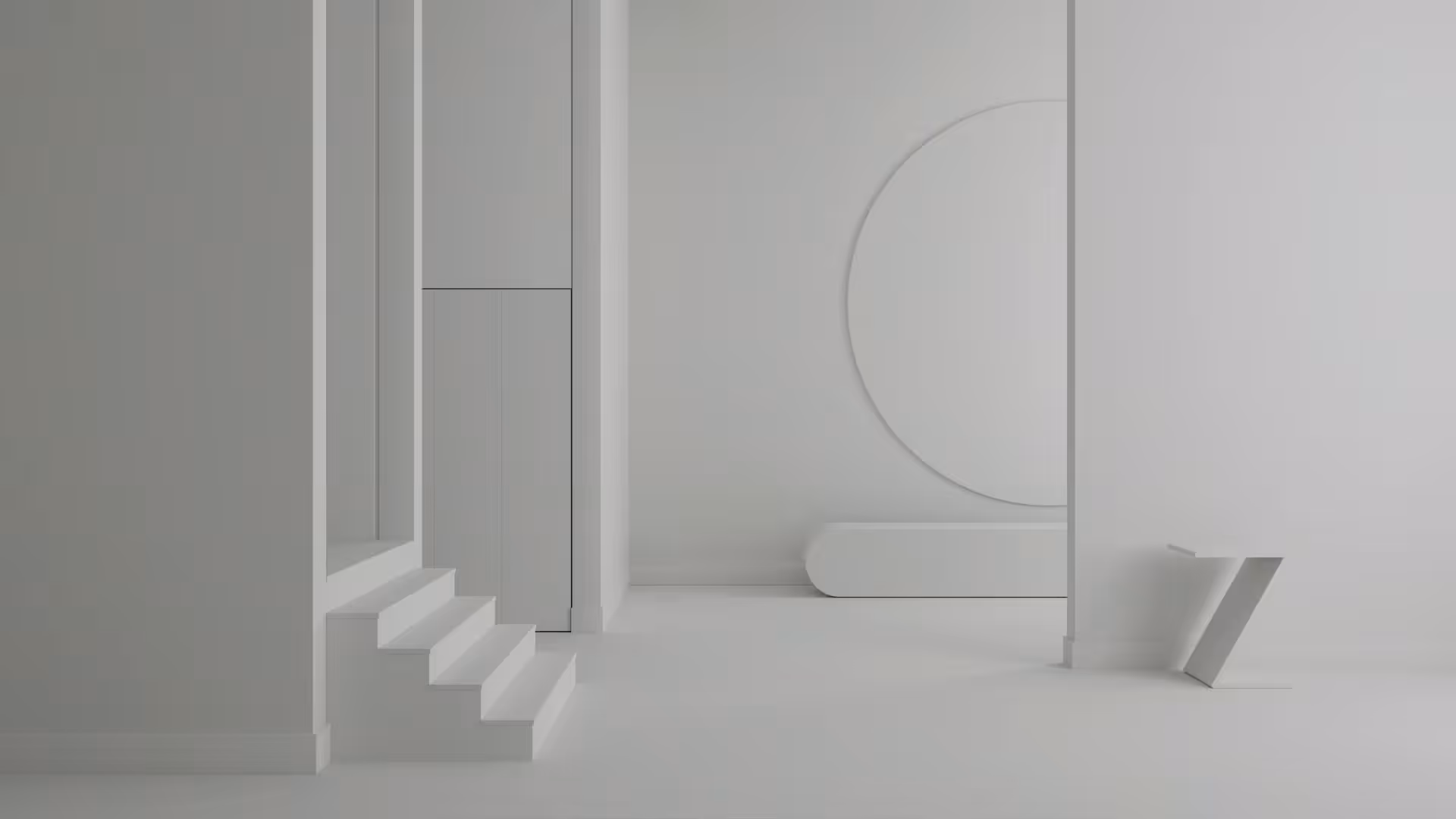 living space painted with benjamin moore 'glacier white' colour and as seen in ambient light