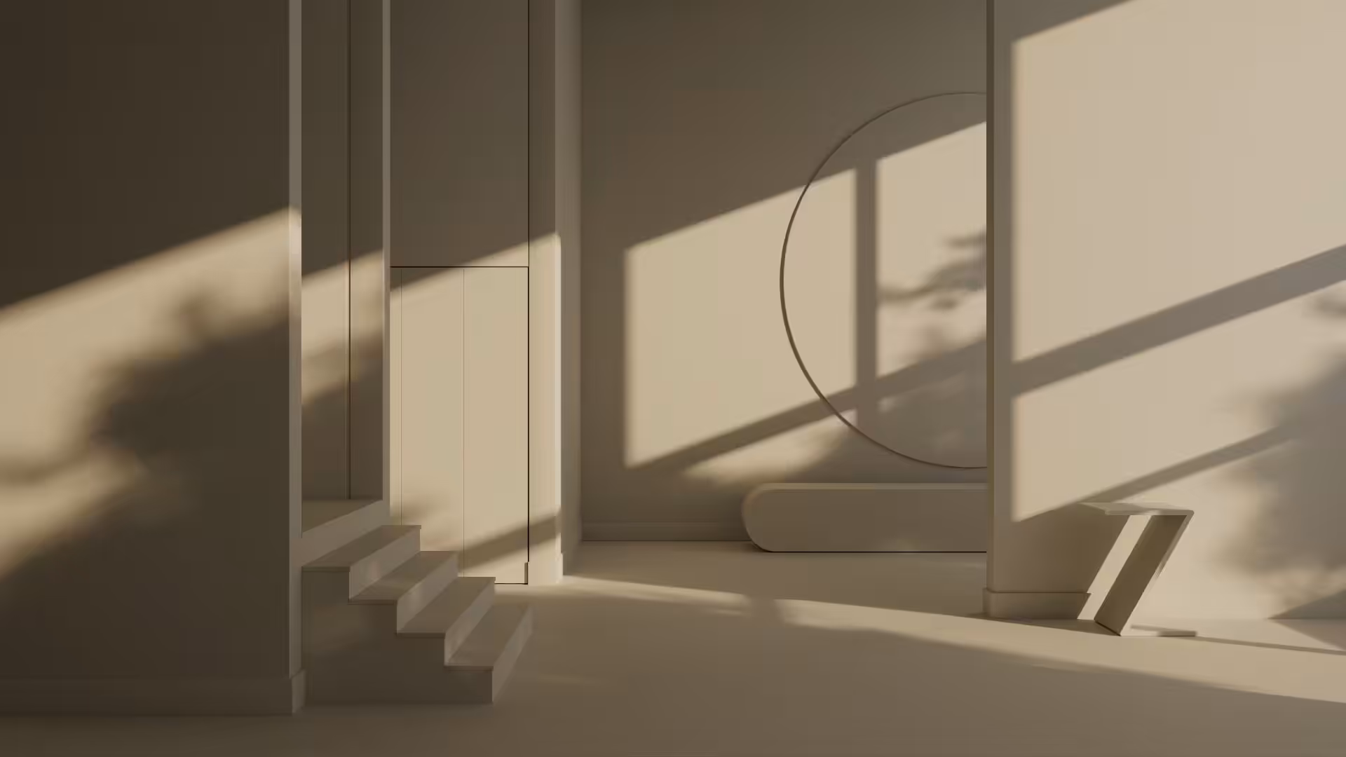 living space painted in benjamin moore 'paris rain' colour and as seen in afternoon light